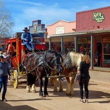 Ancient carriage in the main street of Tombstone